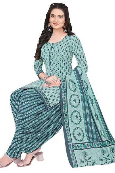 Stylish Crepe Unstitched Printed Suit