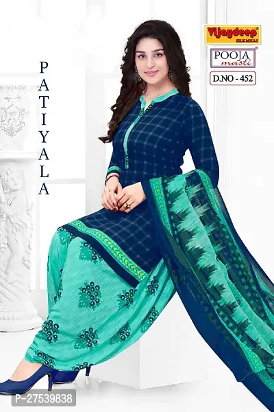 Classic Synthetic Printed Dress Material with Dupatta-thumb2