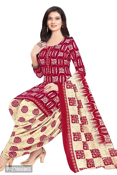 Classic Crepe Dress Material with Dupatta for Women-thumb0