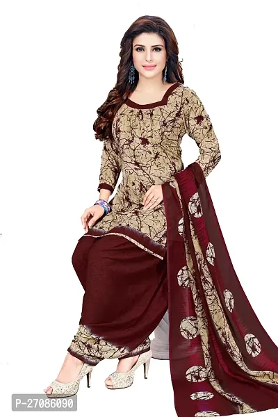 Classic Crepe Dress Material with Dupatta for Women