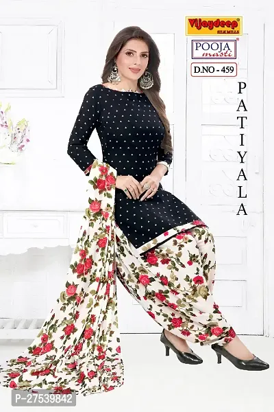 Classic Synthetic Printed Dress Material with Dupatta-thumb2