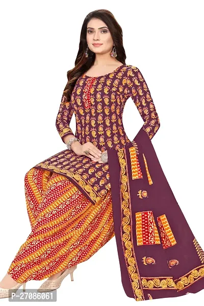 Classic Crepe Dress Material with Dupatta for Women
