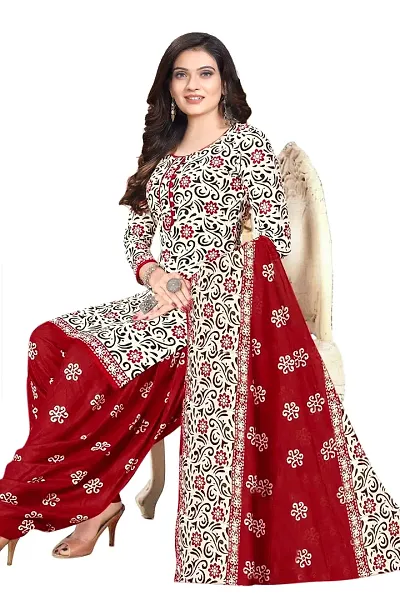 Stylish Crepe Unstitched Printed Suit