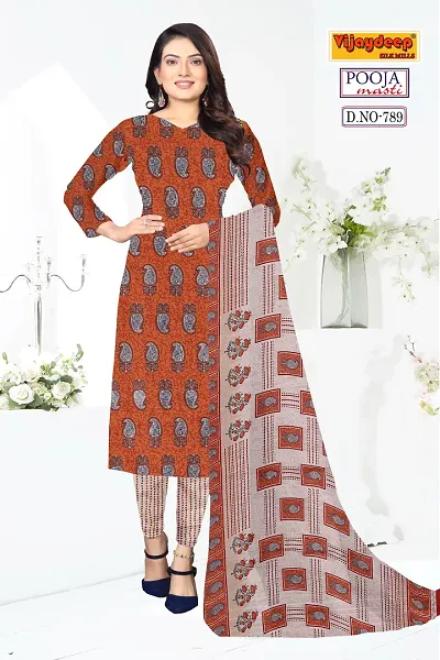 Stylish Crepe Printed Unstitched Suit