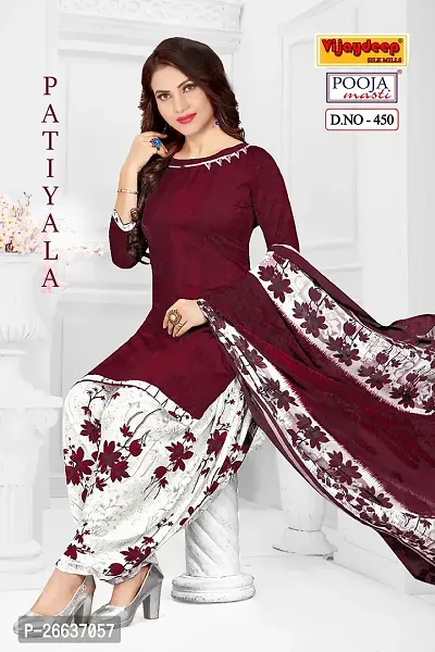 Classic Crepe Printed Dress Material with Dupatta for Women-thumb0