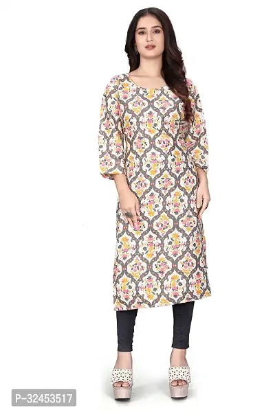 Fancy Crepe Printed Kurtas For Women-thumb0