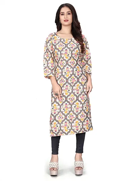 Vibrant Crepe Printed Kurtas For Women