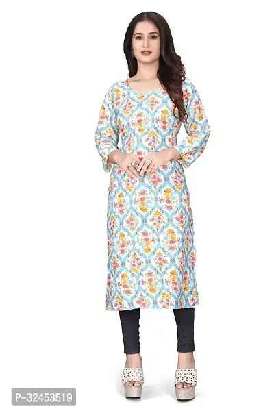 Fancy Crepe Printed Kurtas For Women-thumb0