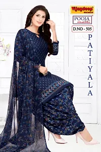 Classic Synthetic Printed Dress Material with Dupatta-thumb1