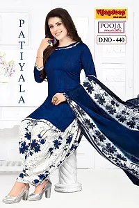 Classic Synthetic Printed Dress Material with Dupatta-thumb1