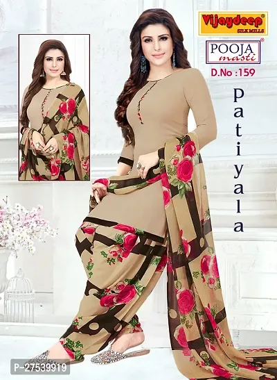 Classic Synthetic Printed Dress Material with Dupatta-thumb0