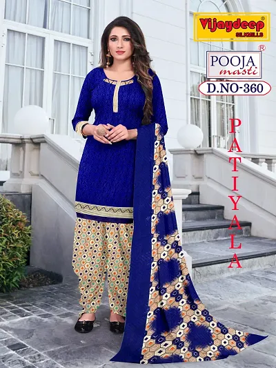 Classic Crepe Dress Material with Dupatta for Women