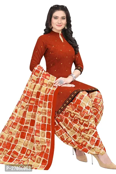 Classic Crepe Dress Material with Dupatta for Women