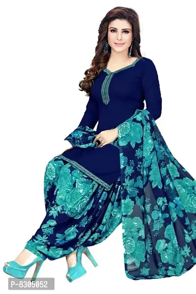 Classic Synthetic Printed Dress Material with Dupatta-thumb0