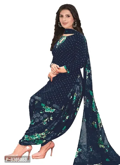 Classic Synthetic Printed Dress Material with Dupatta