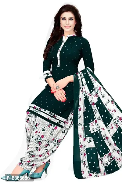 Classic Synthetic Printed Dress Material with Dupatta-thumb0