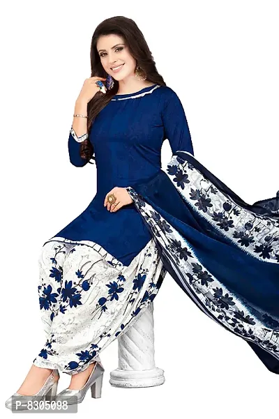 Classic Synthetic Printed Dress Material with Dupatta-thumb0