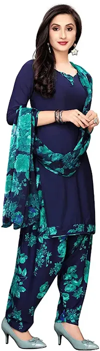 Classic Synthetic Printed Dress Material with Dupatta-thumb2