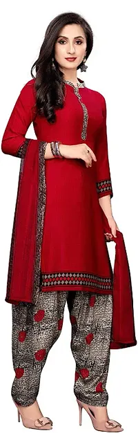 Classic Synthetic Printed Dress Material with Dupatta-thumb2