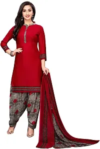 Classic Synthetic Printed Dress Material with Dupatta-thumb3