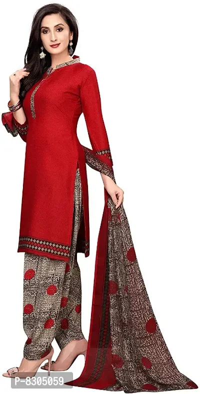 Classic Synthetic Printed Dress Material with Dupatta-thumb5