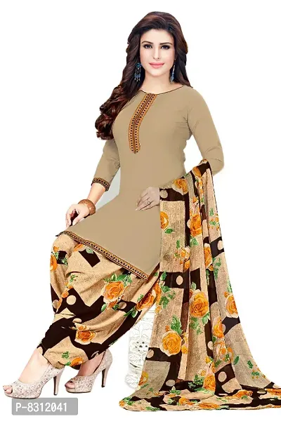 Classic Synthetic Printed Dress Material with Dupatta-thumb0