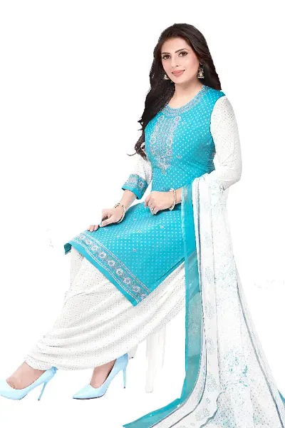 Classic Synthetic Dress Material with Dupatta