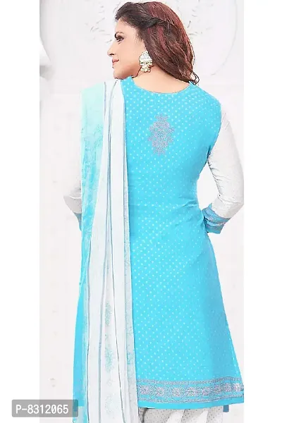 Classic Synthetic Printed Dress Material with Dupatta-thumb2