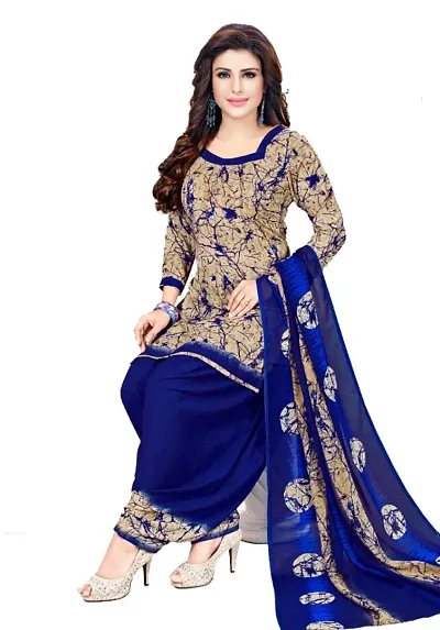 Classic Synthetic Dress Material with Dupatta