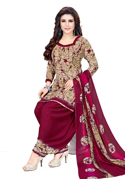 Classic Crepe Dress Material with Dupatta