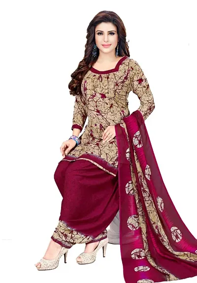 Classic Synthetic Dress Material with Dupatta