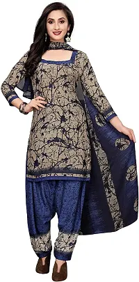 Classic Synthetic Printed Dress Material with Dupatta-thumb2