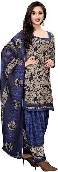 Classic Synthetic Printed Dress Material with Dupatta-thumb4