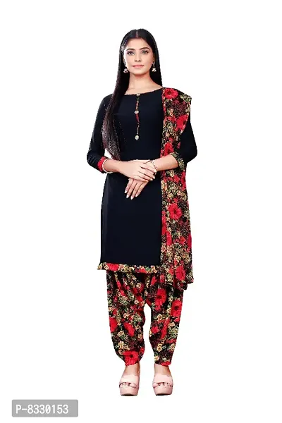 Classic Synthetic Printed Dress Material with Dupatta-thumb2