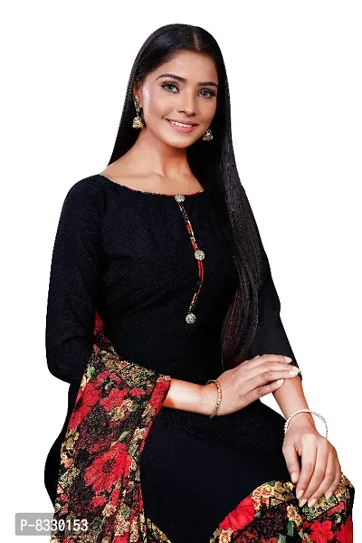 Classic Synthetic Printed Dress Material with Dupatta-thumb5