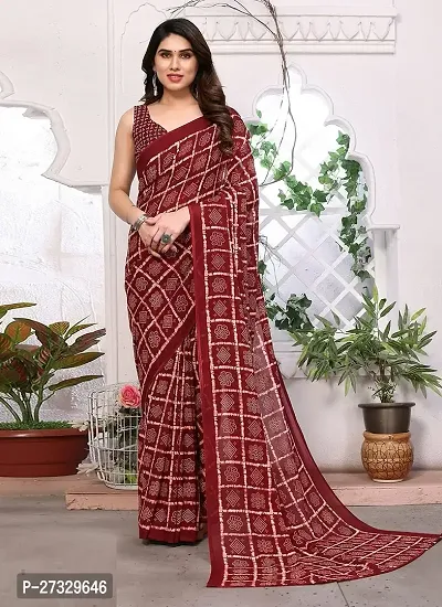 Trendy Georgette Saree with Blouse piece-thumb2