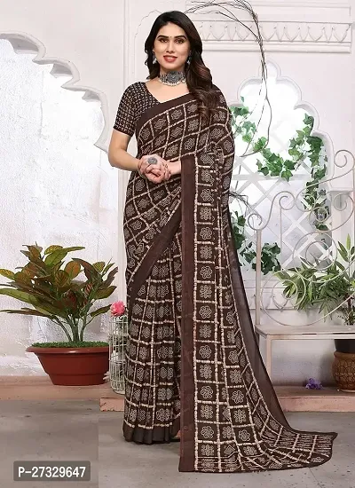 Trendy Georgette Saree with Blouse piece-thumb2