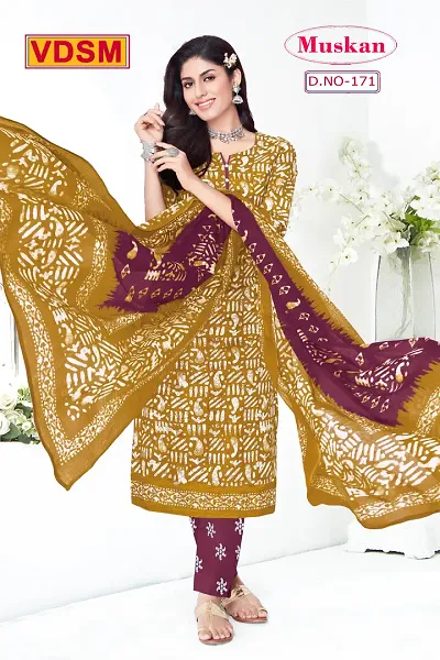 Stylish Art Silk Printed Unstitched Suit