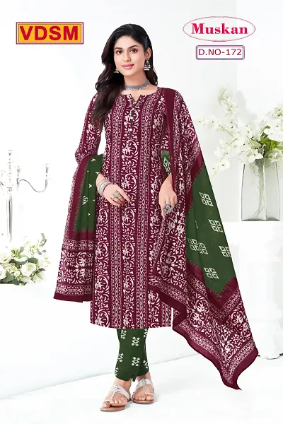 Stylish Art Silk Printed Unstitched Suit