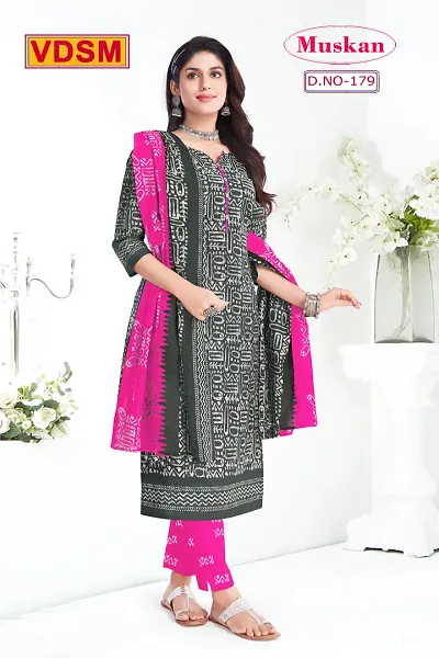 Stylish Art Silk Printed Unstitched Suit