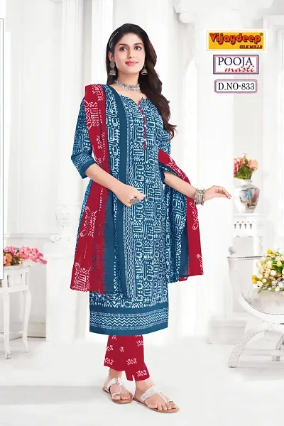 Stylish Art Silk Printed Unstitched Suit