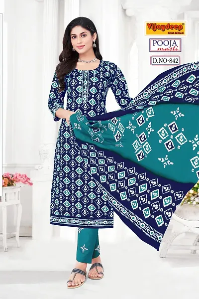 Stylish Art Silk Printed Unstitched Suit