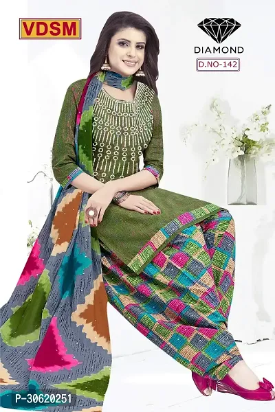 Stylish Art Silk Printed Unstitched Salwar Suit Material-thumb0