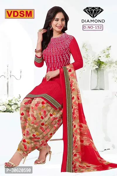 Stylish Art Silk Printed Unstitched Salwar Suit Material