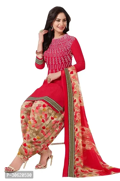 Stylish Art Silk Printed Unstitched Salwar Suit Material-thumb3