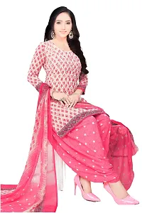 Stylish Art Silk Printed Unstitched Salwar Suit Material-thumb1