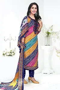 Printed Unstitched layon crepe Salwar Suit Material-thumb3