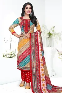 Printed Unstitched layon crepe Salwar Suit Material-thumb4