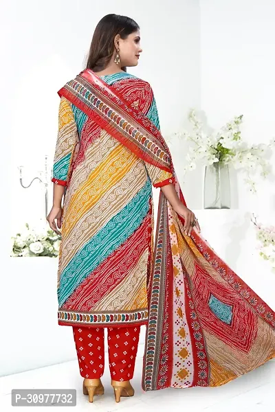 Printed Unstitched layon crepe Salwar Suit Material-thumb2