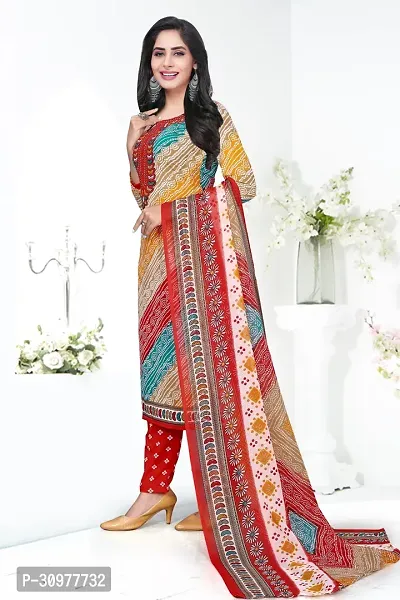 Printed Unstitched layon crepe Salwar Suit Material-thumb3